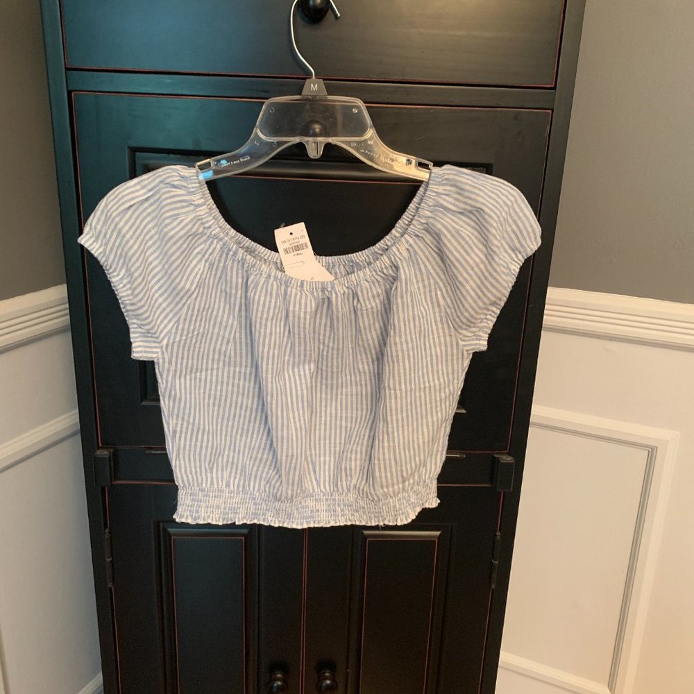 Hollister blue stripe crop top - size XS